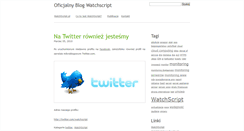 Desktop Screenshot of blog.watchscript.pl